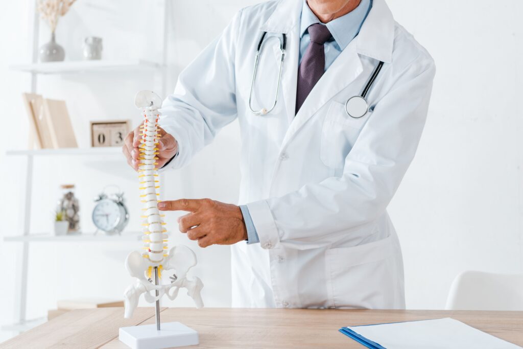 cropped view of doctor in white coat pointing with 2026 01 05 23 39 16 utc